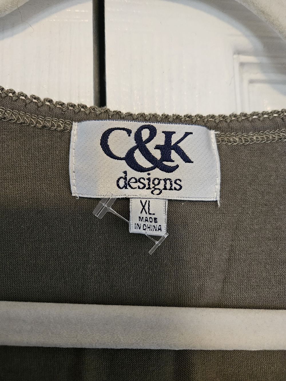 C&K Olive Green Embroidered Henley Top - Picture 2 of 5